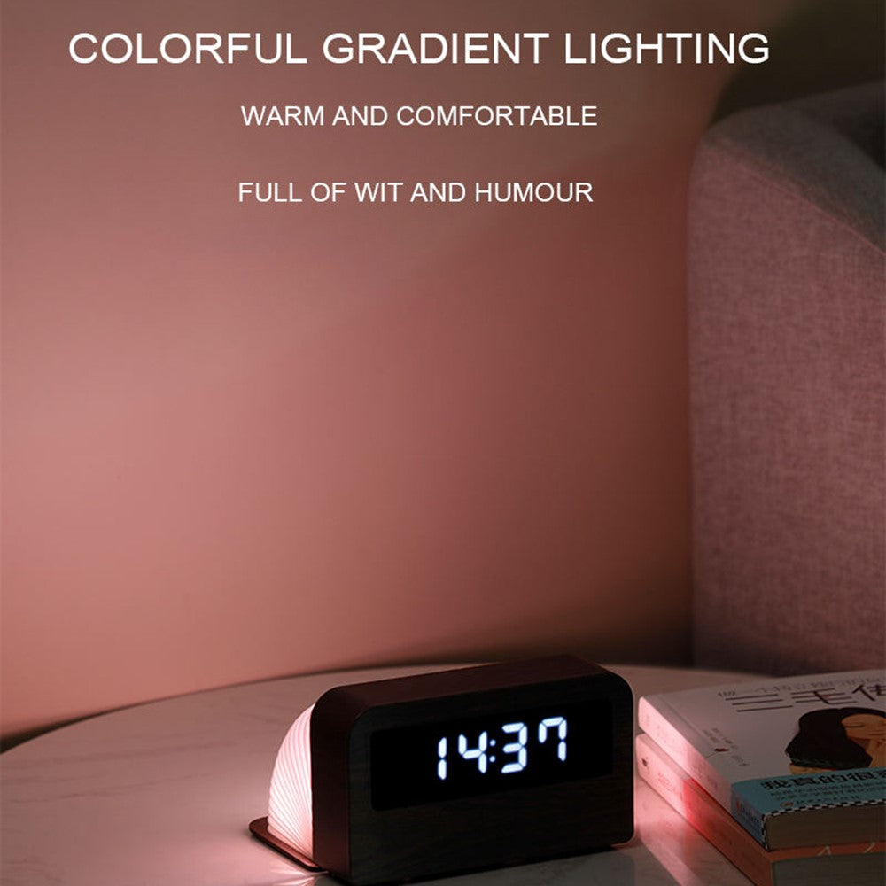 Y1 Creative Book-shaped Light Clock Time Display USB Rechargeable Smart Clock