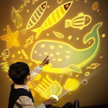 TW-L47 Portable Night Light Alarm Clock Romantic Projector Night Light for Kid Bedroom Home