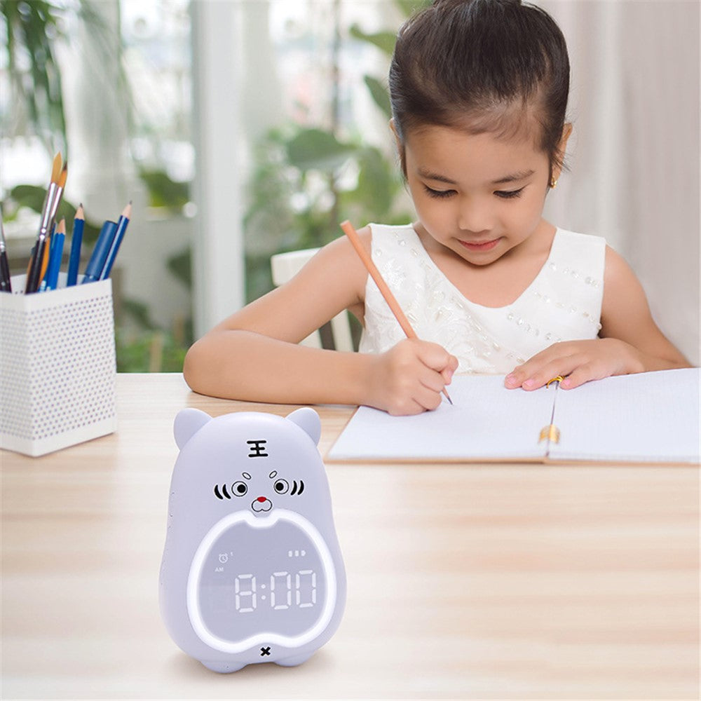 XR-MM-C2110 Cute Tiger Shaped Alarm Clock Creative Electronic Clock Multifunction Study Training Time Setting Touch Controlled Clock