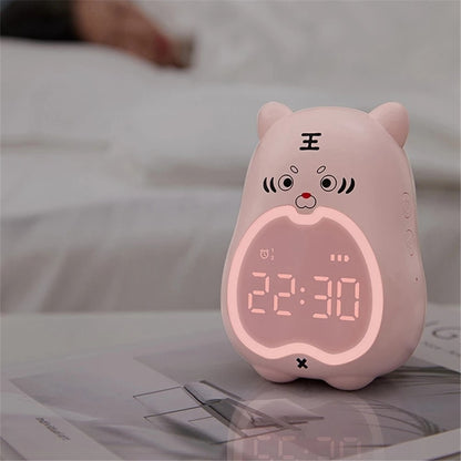 XR-MM-C2110 Cute Tiger Shaped Alarm Clock Creative Electronic Clock Multifunction Study Training Time Setting Touch Controlled Clock