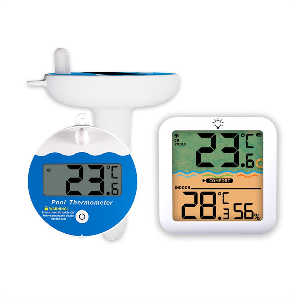 TS-PL07 Wireless Pool Thermometer IP68 Waterproof with Indoor Receiver Floating Digital Water Temperature Gauge for Swimming Pool Spa
