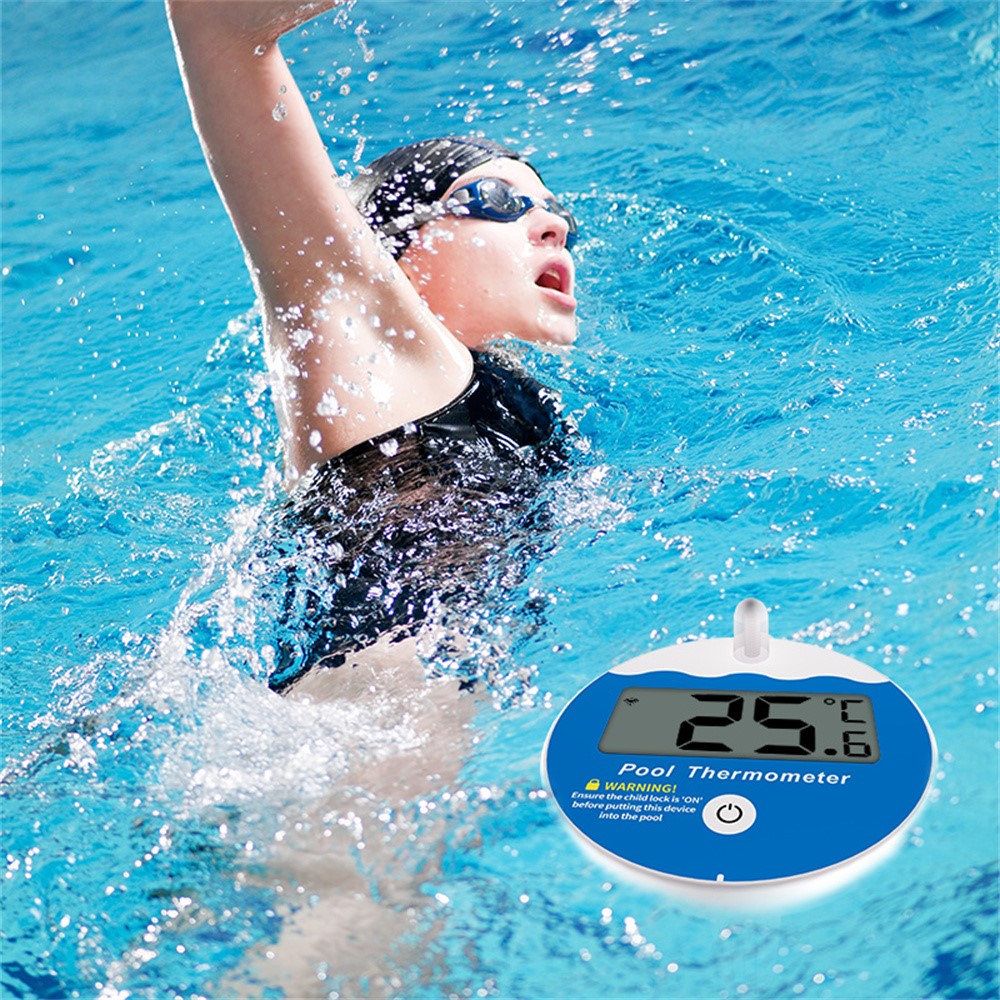 TS-PL07 Wireless Pool Thermometer IP68 Waterproof with Indoor Receiver Floating Digital Water Temperature Gauge for Swimming Pool Spa