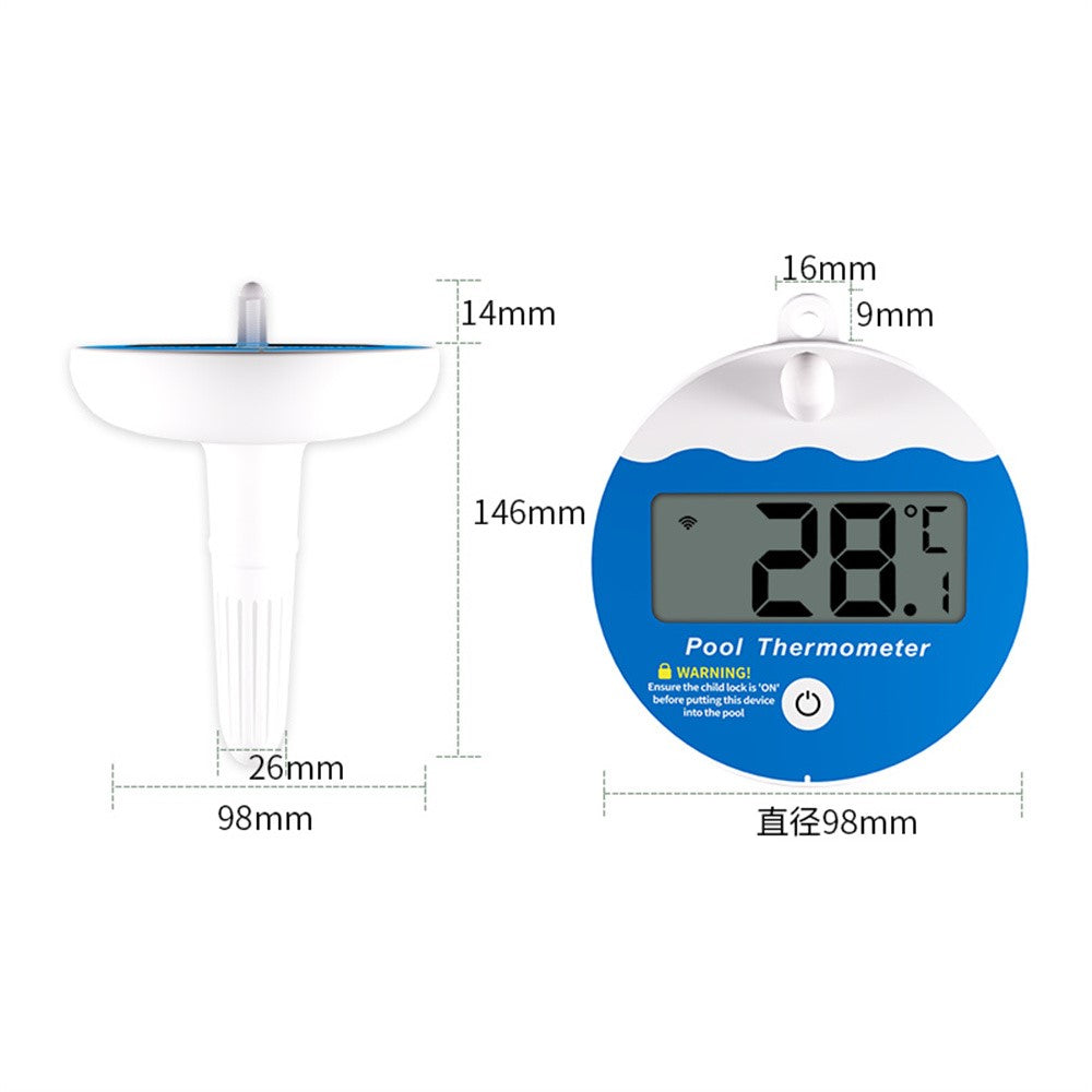 TS-PL07 Wireless Pool Thermometer IP68 Waterproof with Indoor Receiver Floating Digital Water Temperature Gauge for Swimming Pool Spa