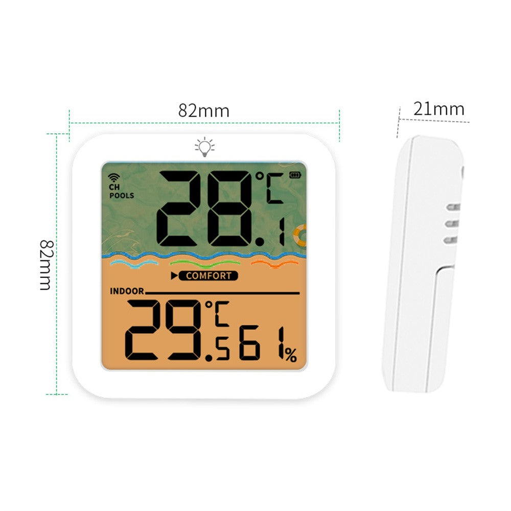 TS-PL07 Wireless Pool Thermometer IP68 Waterproof with Indoor Receiver Floating Digital Water Temperature Gauge for Swimming Pool Spa