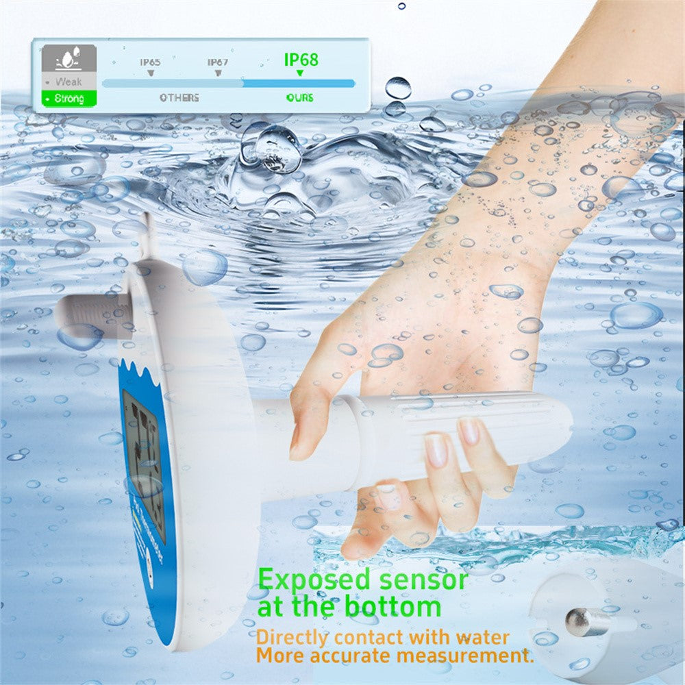 TS-PL07 Wireless Pool Thermometer IP68 Waterproof with Indoor Receiver Floating Digital Water Temperature Gauge for Swimming Pool Spa