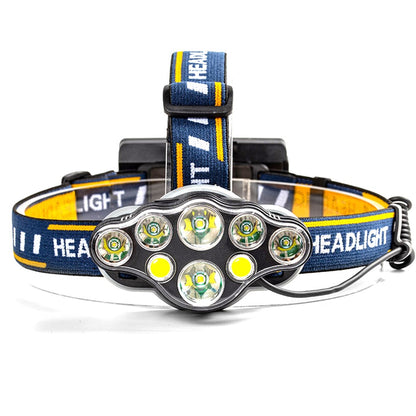 KC08 6xT6+2xCOB Headlamp USB Rechargeable Night Fishing Hunting Cycling Headlight Flashlight