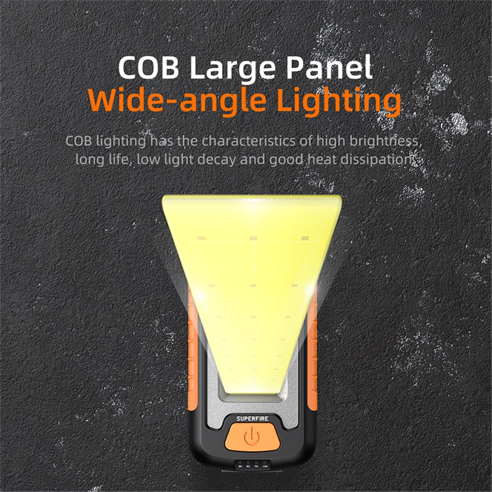 SUPERFIRE G21 Portable 650lm COB LED Work Light USB Rechargeable Waterproof Outdoor Camping Hiking Lamp