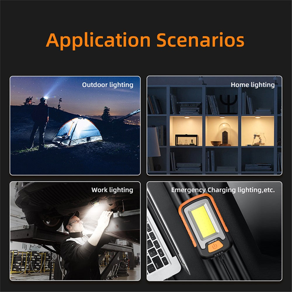 SUPERFIRE G21 Portable 650lm COB LED Work Light USB Rechargeable Waterproof Outdoor Camping Hiking Lamp