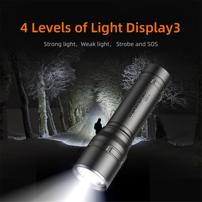 SUPERFIRE S33-A Bright LED Flashlight 4-Mode Rechargeable Waterproof Outdoor Camping Hiking Torch