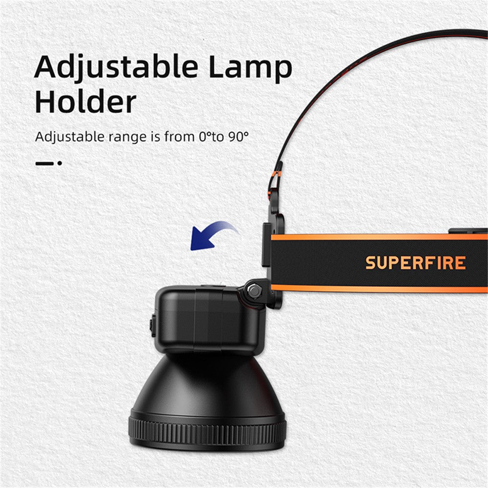 SUPERFIRE HL55 Outdoor 4-Mode Bright LED Headlight Adjustable Angle Waterproof Head Lamp Flashlight