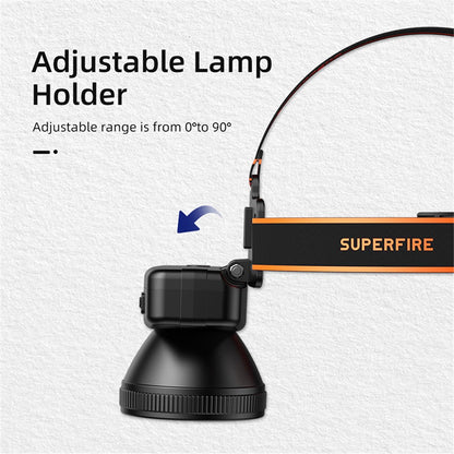 SUPERFIRE HL55 Outdoor 4-Mode Bright LED Headlight Adjustable Angle Waterproof Head Lamp Flashlight