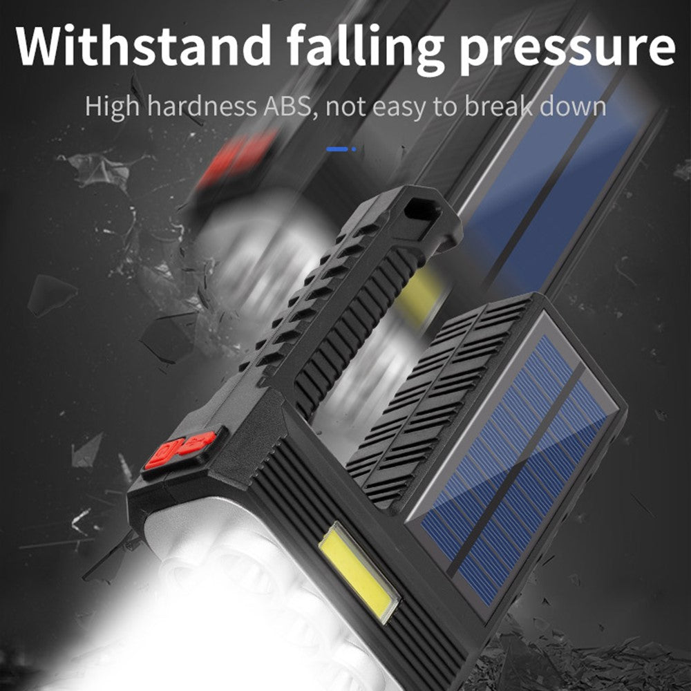 W5117-1 Solar Powered 8-lamp Flashlight Portable Waterproof Rescue Light Multi-functional Searchlight for Hiking Camping