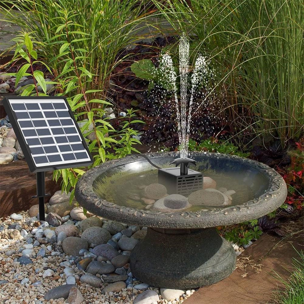 Solar Powered Outdoor Garden Floating Fountain 55cm Spray Height Pond Water Circulating Pump