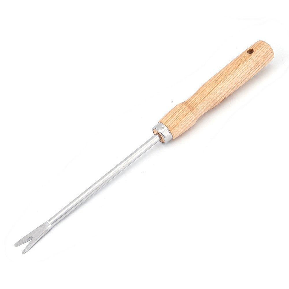 5Pcs Stainless Steel Gardening Tool Wooden Handle Fork Shovel Rake Set