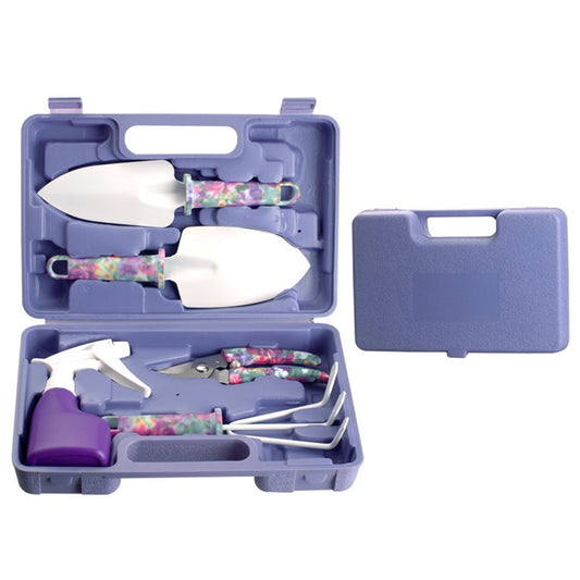 JC-1010 5Pcs / Set Stylish Pattern Garden Tools Soil Loosening Watering Can Tool Kit