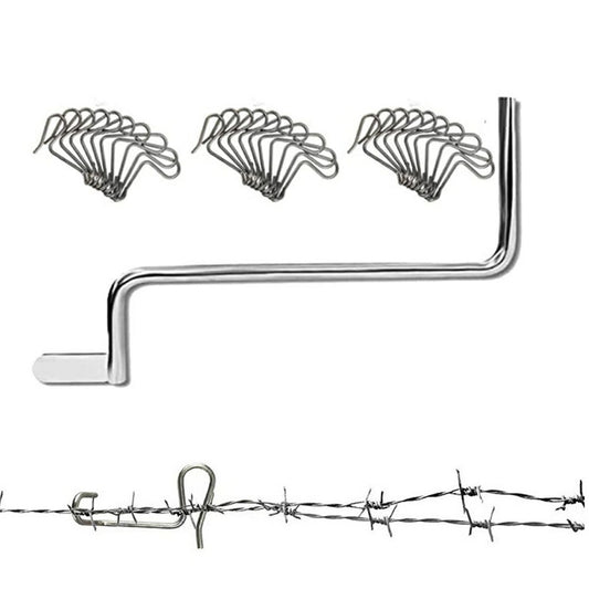 30Pcs Fence Wire Tensioner Garden Yard Metal Fence Wire Fastening Tool with Wrench