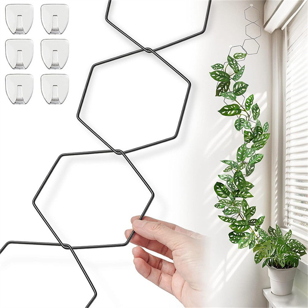 18Pcs Plant Support Trellis DIY Climbing Plant Wall Decor Hexagonal Chain Link Grid