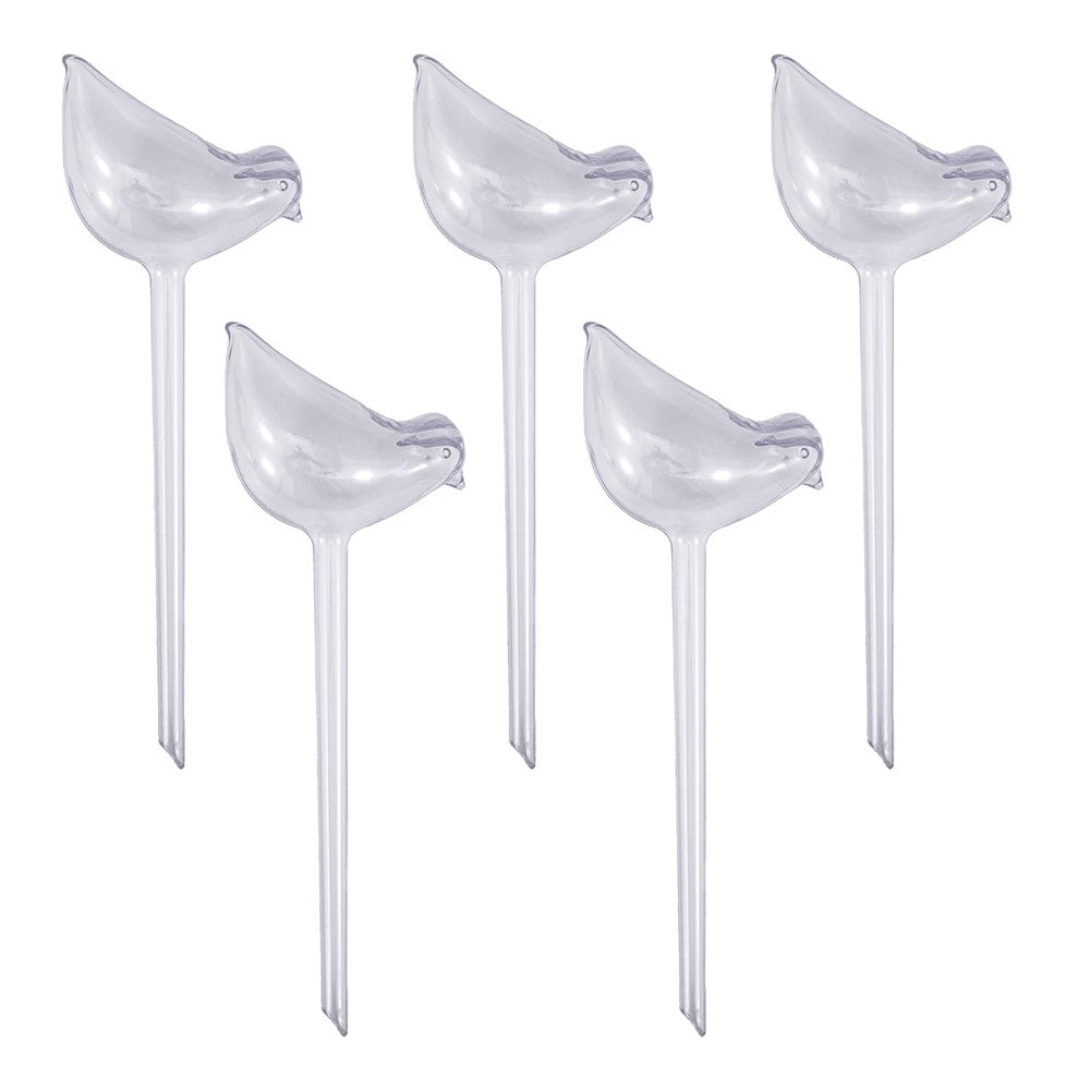 5Pcs 90ml Bird Shape Plant Waterer Automatic Watering Device PVC Drip Irrigation System, Size L