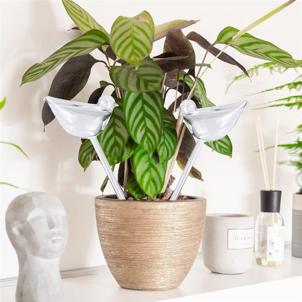 5Pcs 90ml Bird Shape Plant Waterer Automatic Watering Device PVC Drip Irrigation System, Size L