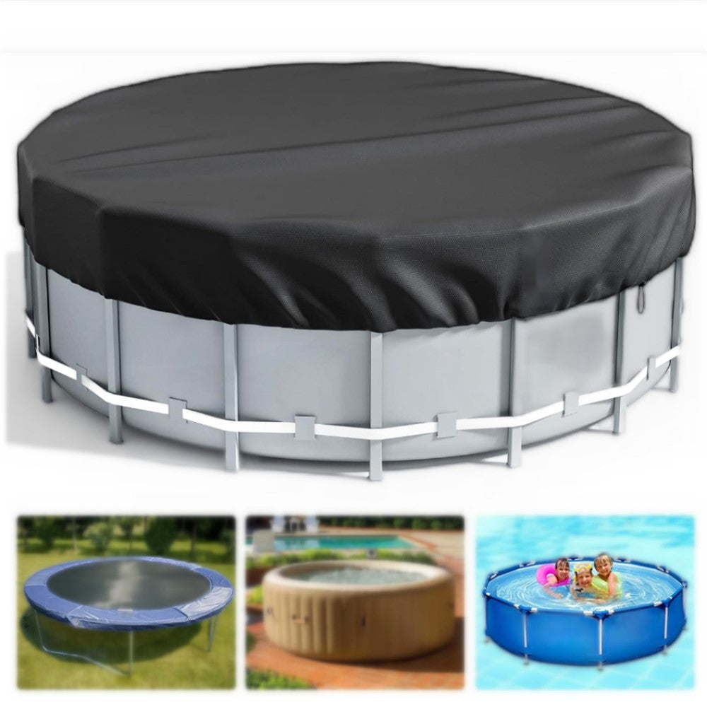 10FT Round Swimming Pool Cover 210D Oxford Cloth Solar Cover for Above Ground Pools
