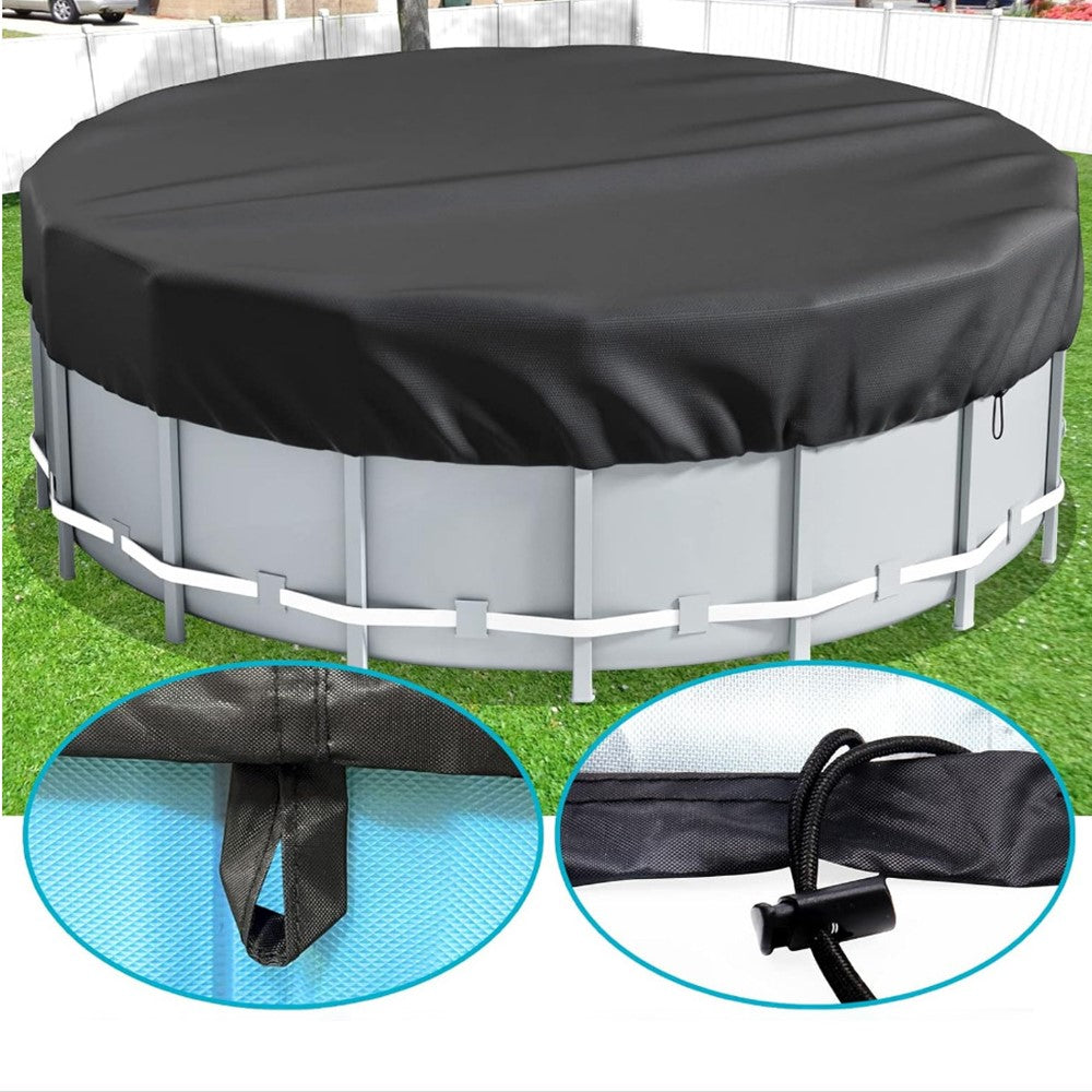 8FT Round Swimming Pool Cover 210D Oxford Cloth Solar Cover for Above Ground Pools
