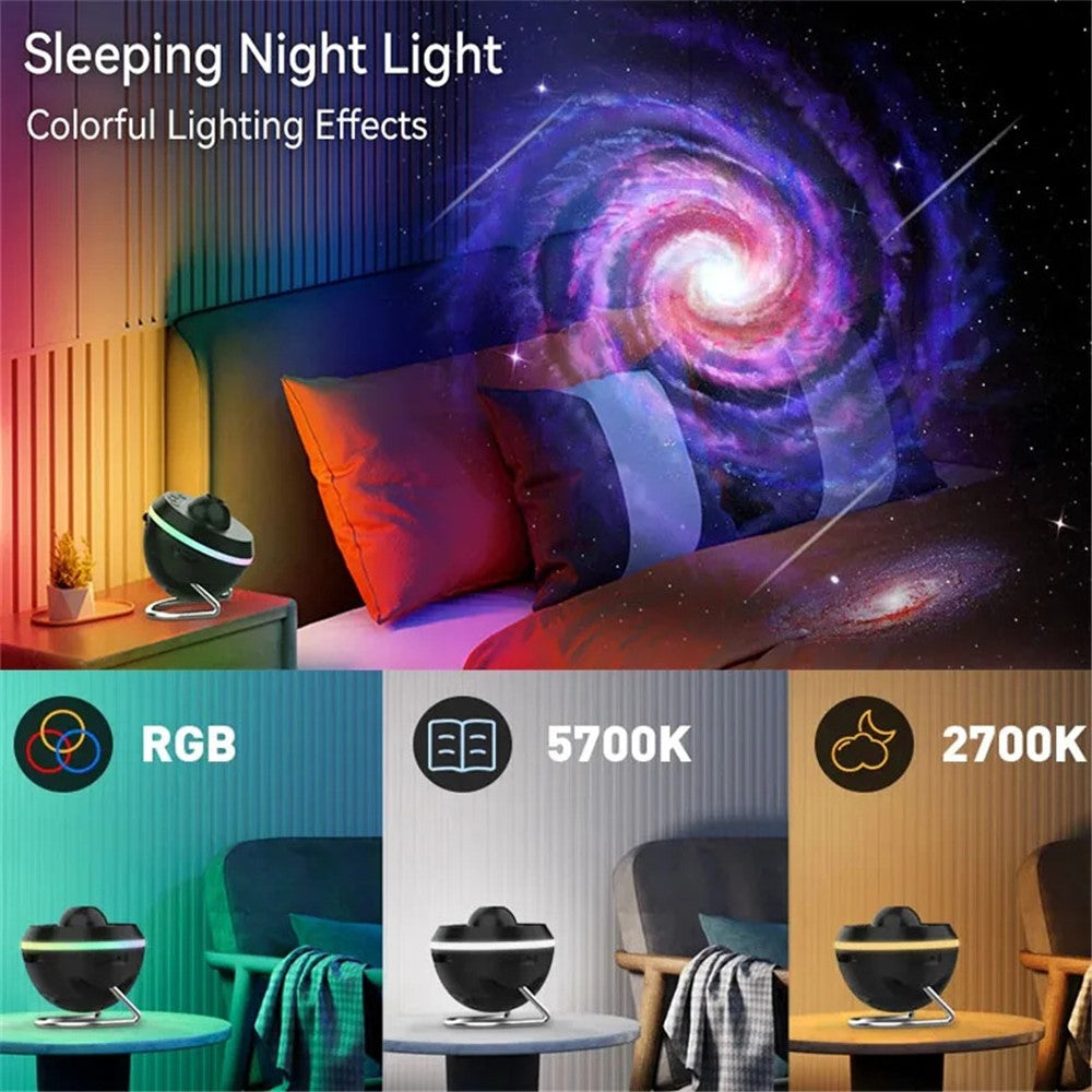 TKQ01 LED Projection Lamp 1 / 2H Timing Rotatable Space Ball Projector Meteor Galaxy Ceiling Night Light