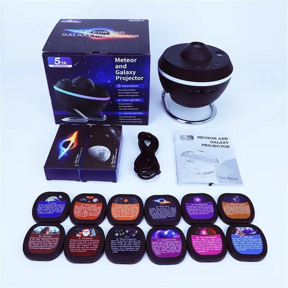 TKQ01 LED Projection Lamp 1 / 2H Timing Rotatable Space Ball Projector Meteor Galaxy Ceiling Night Light