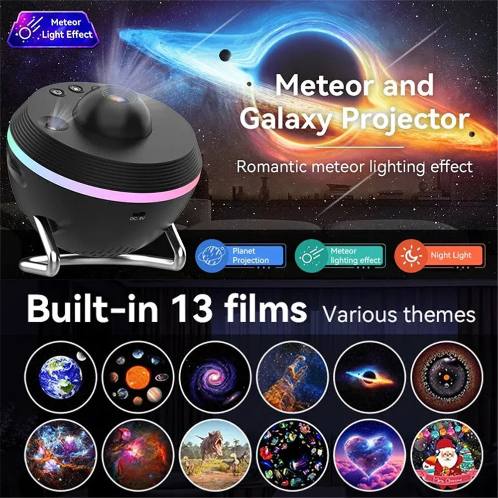 TKQ01 LED Projection Lamp 1 / 2H Timing Rotatable Space Ball Projector Meteor Galaxy Ceiling Night Light