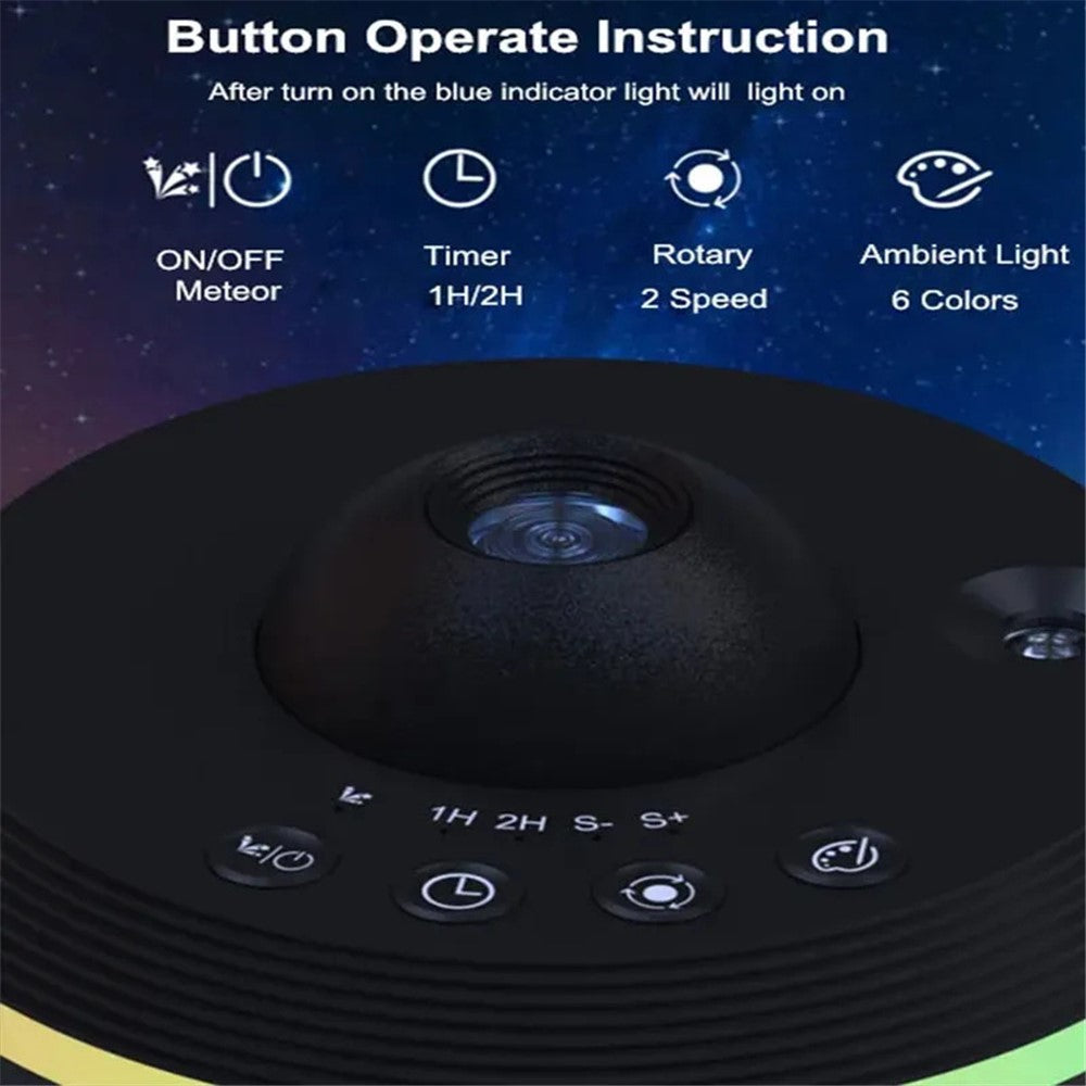 TKQ01 LED Projection Lamp 1 / 2H Timing Rotatable Space Ball Projector Meteor Galaxy Ceiling Night Light