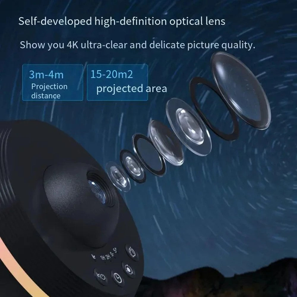 TKQ01 LED Projection Lamp 1 / 2H Timing Rotatable Space Ball Projector Meteor Galaxy Ceiling Night Light