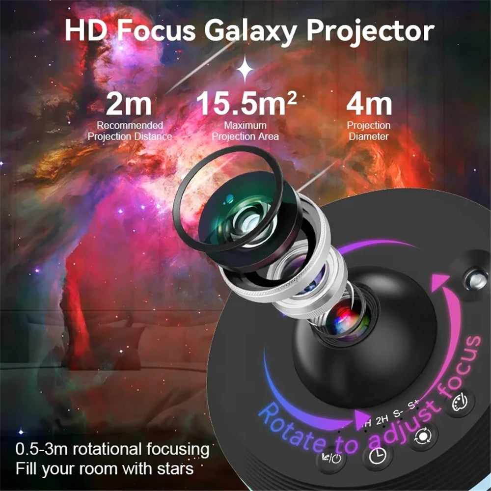 TKQ01 LED Projection Lamp 1 / 2H Timing Rotatable Space Ball Projector Meteor Galaxy Ceiling Night Light