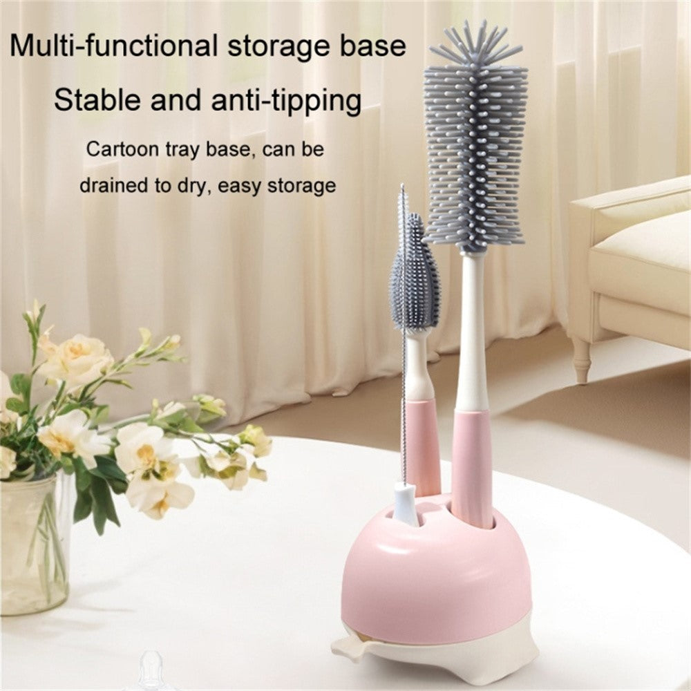 4Pcs Silicone Cleaning Brush Kit Baby Bottle Straw Cleaner Brush (BPA-Free, NO FDA Certification)