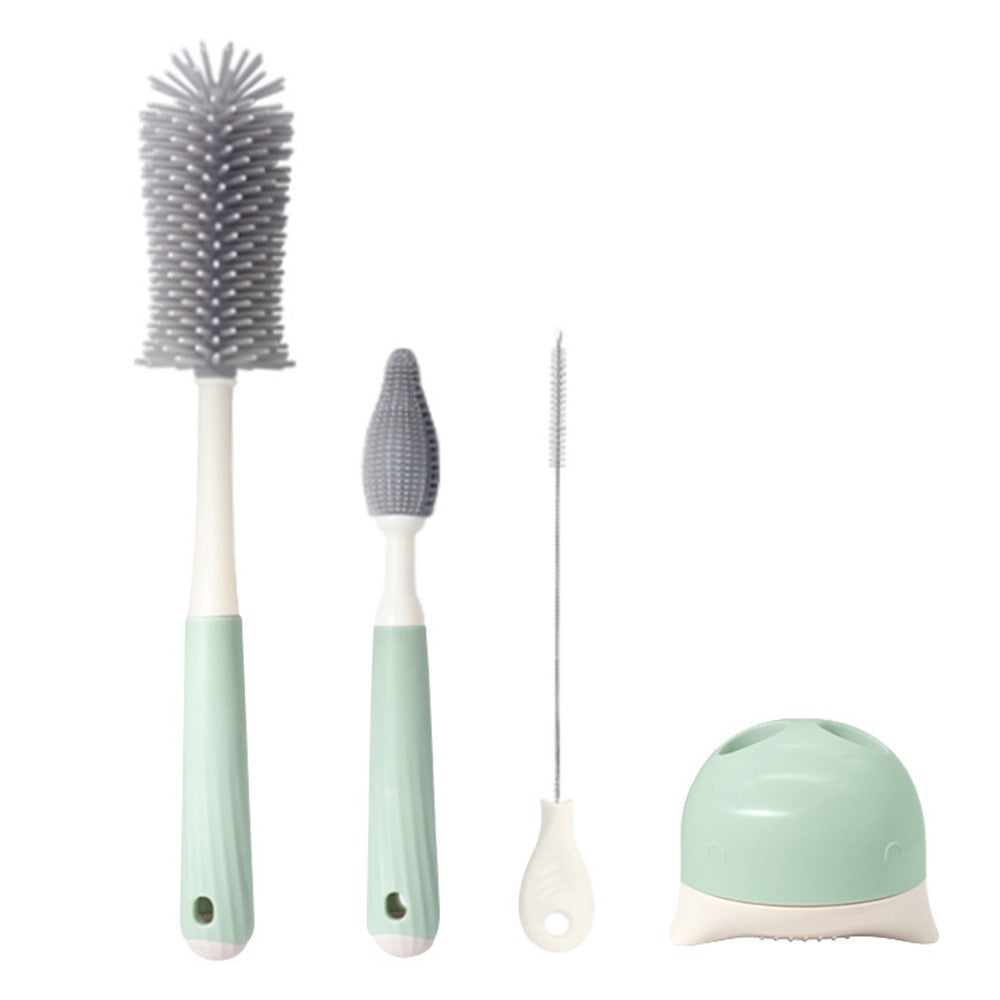 4Pcs Silicone Cleaning Brush Kit Baby Bottle Straw Cleaner Brush (BPA-Free, NO FDA Certification)