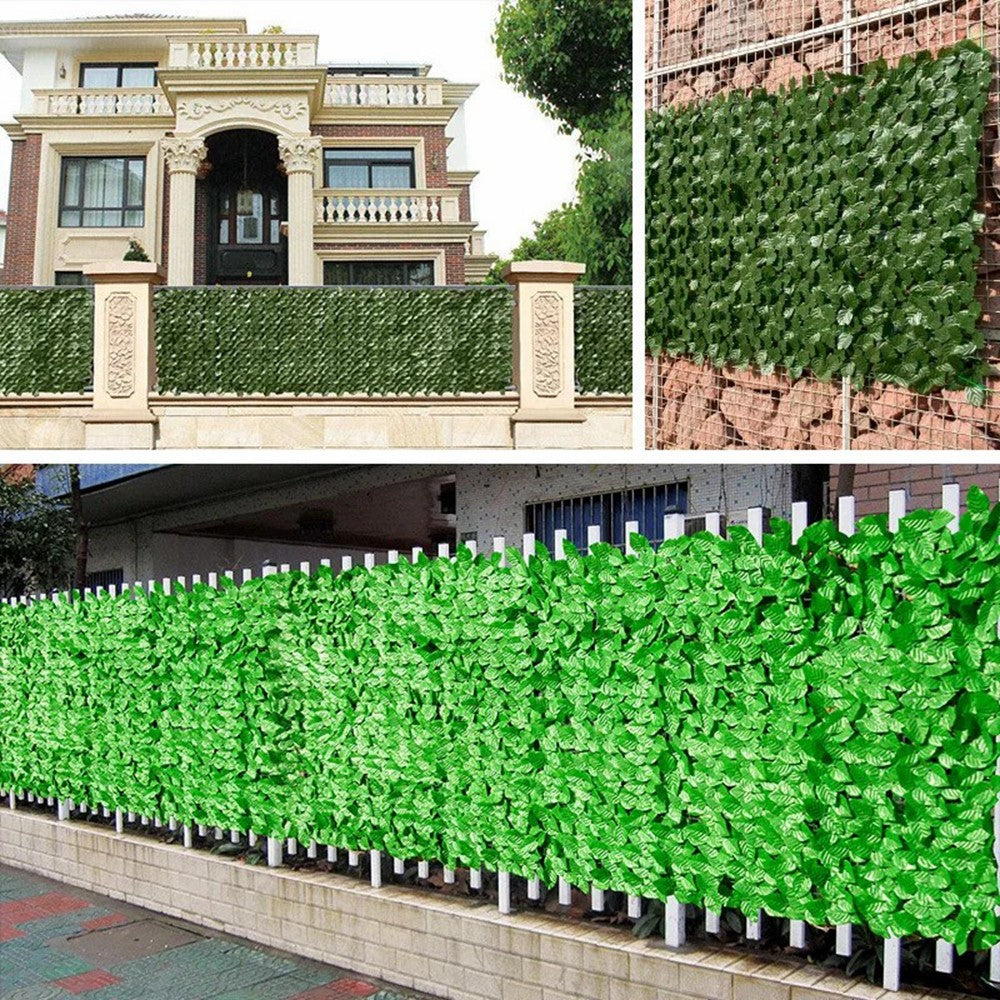 0.5 x 3m Dark Sweet Potato Leaf Artificial Hedge Privacy Screen Faux Leaf Fence Garden Yard Barrier Decor