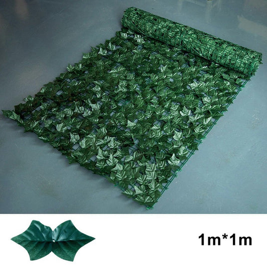 1 x 1m Dark Sweet Potato Leaf Artificial Hedge Privacy Screen Faux Leaf Fence Garden Yard Barrier Decor