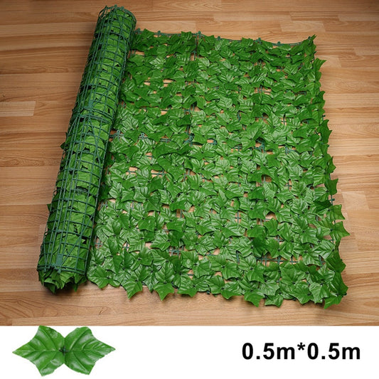 0.5 x 0.5m Light Sweet Potato Leaf Artificial Hedge Privacy Screen Faux Leaf Fence Garden Yard Barrier Decor