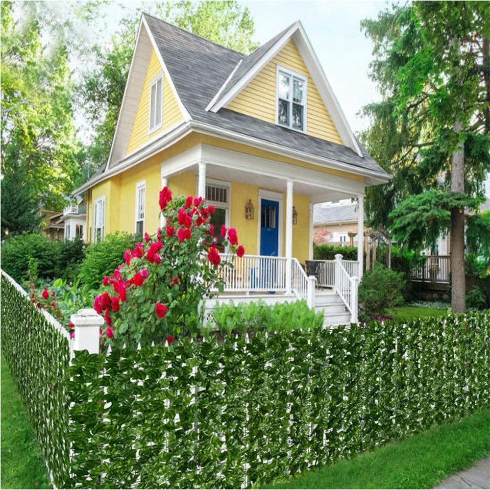 0.5 x 0.5m Light Sweet Potato Leaf Artificial Hedge Privacy Screen Faux Leaf Fence Garden Yard Barrier Decor