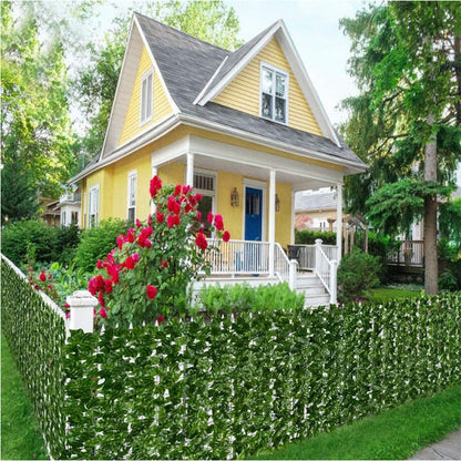 0.5 x 0.5m Light Sweet Potato Leaf Artificial Hedge Privacy Screen Faux Leaf Fence Garden Yard Barrier Decor