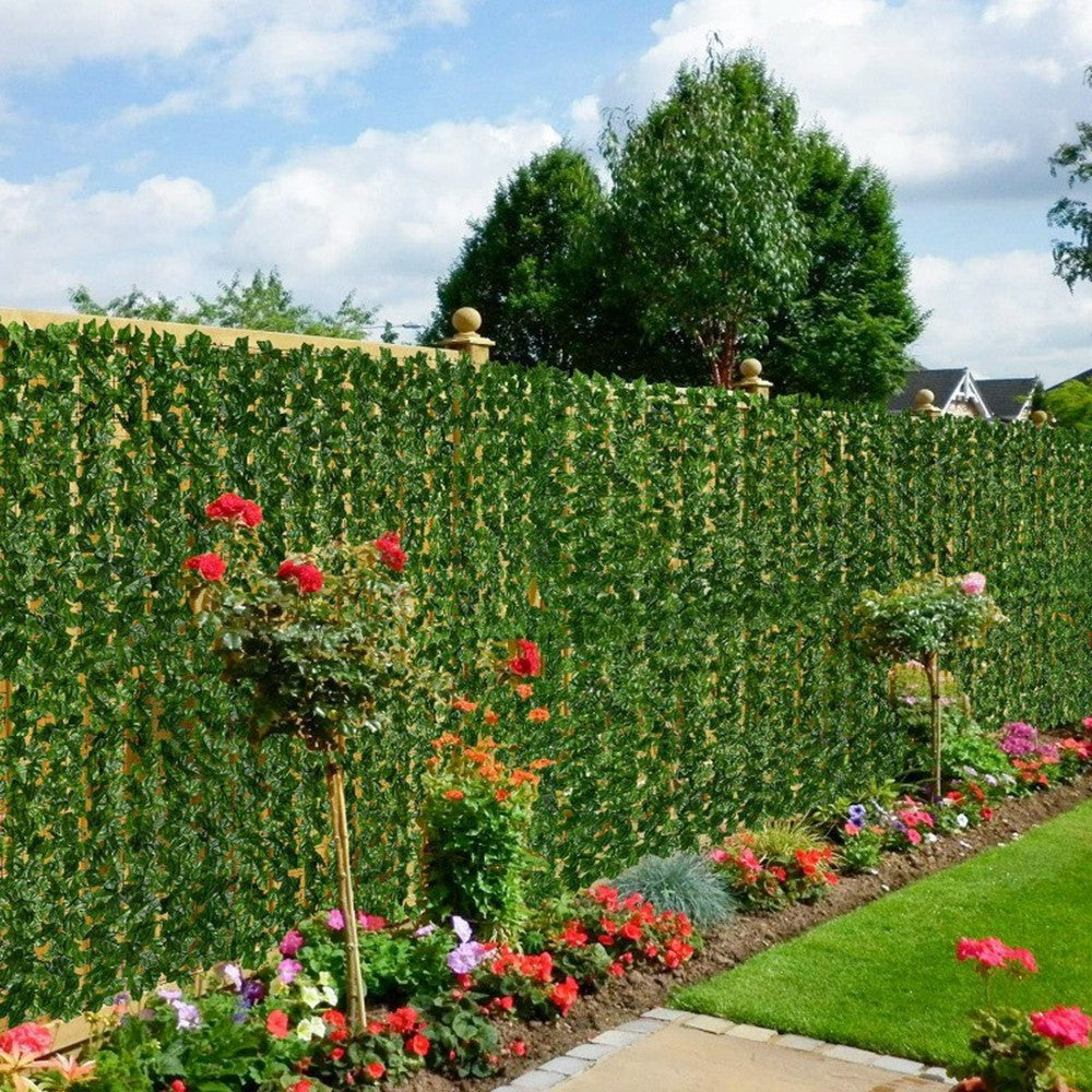 0.5 x 1m Light Sweet Potato Leaf Artificial Hedge Privacy Screen Faux Leaf Fence Garden Yard Barrier Decor