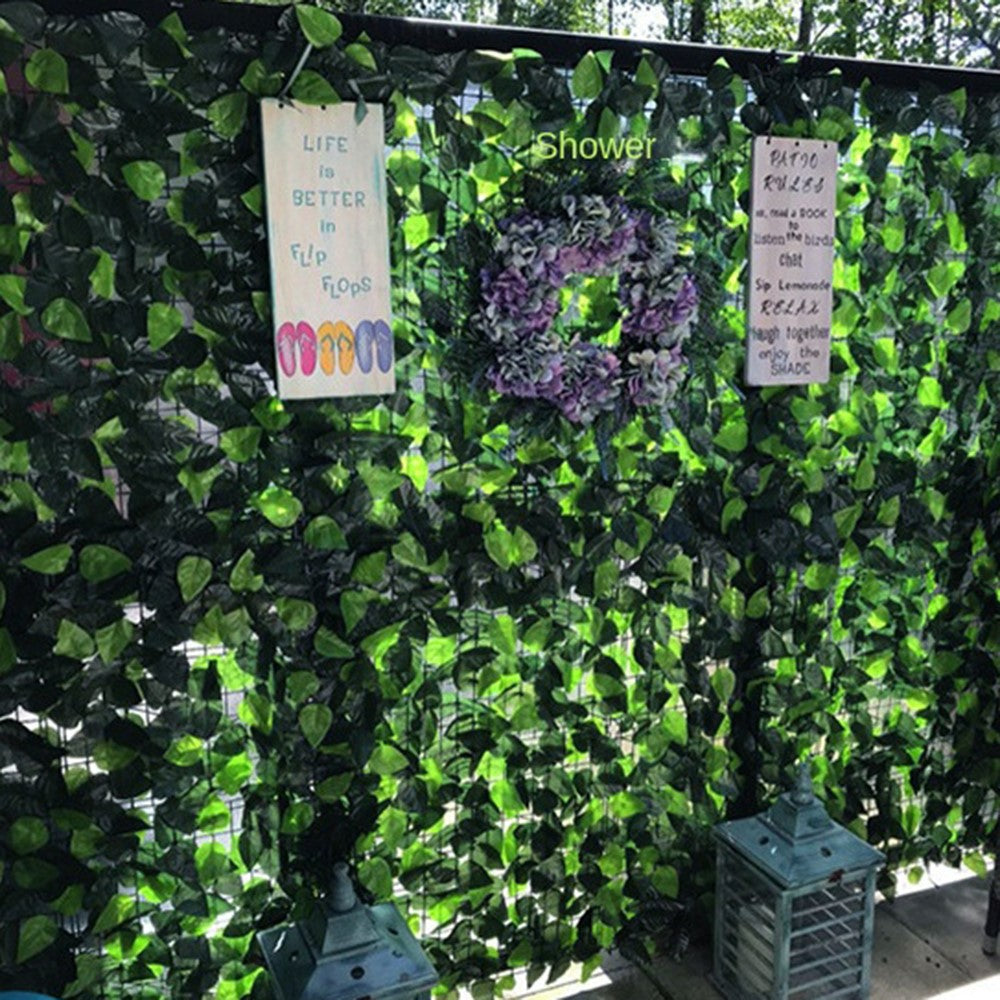 0.5 x 3m Light Sweet Potato Leaf Artificial Hedge Privacy Screen Faux Leaf Fence Garden Yard Barrier Decor