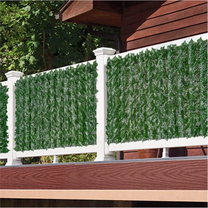 1 x 1m Light Sweet Potato Leaf Artificial Hedge Privacy Screen Faux Leaf Fence Garden Yard Barrier Decor