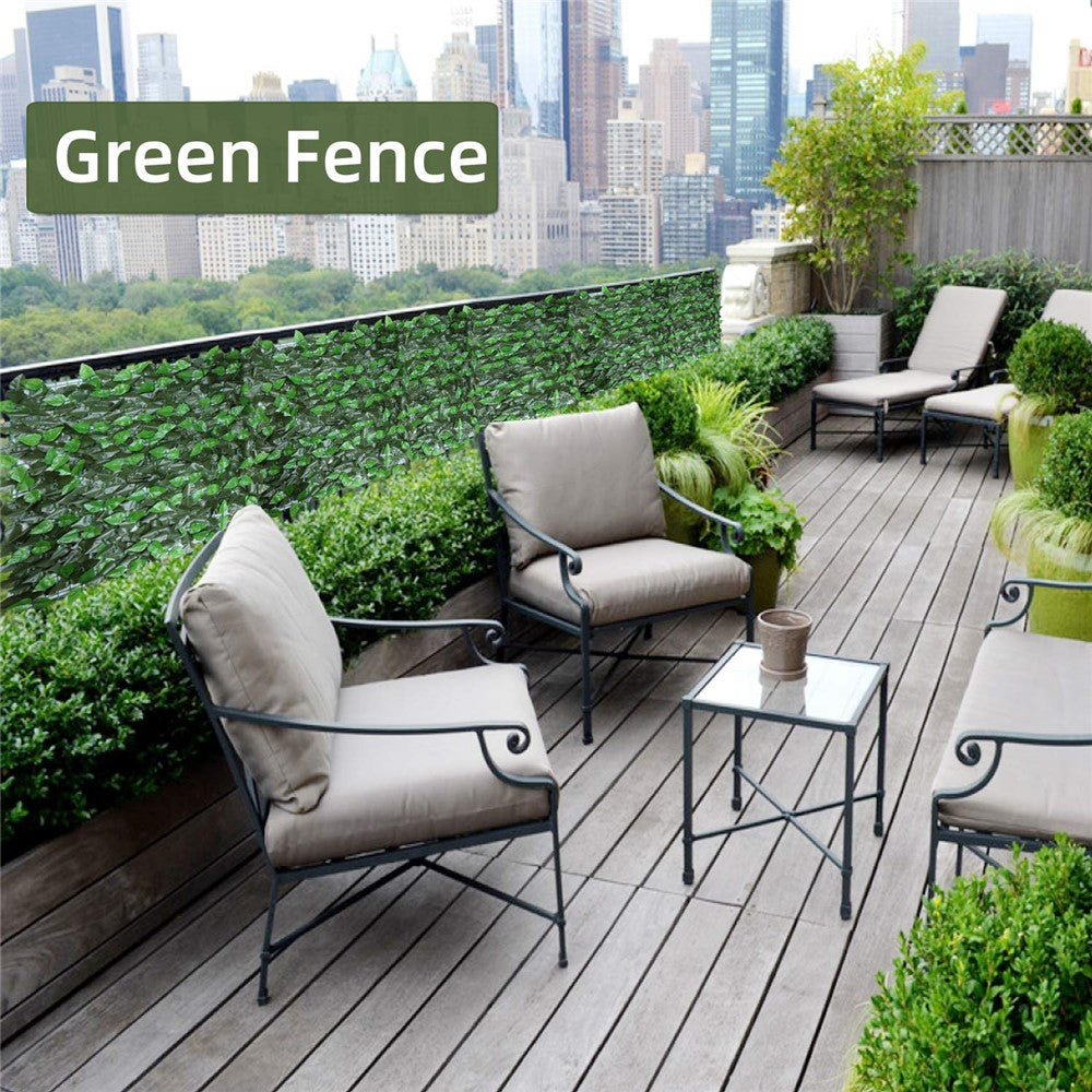 0.5 x 0.5m Dark-Colored Pothos Leaves Artificial Hedge Privacy Screen Garden Yard Faux Leaf Fence Barrier