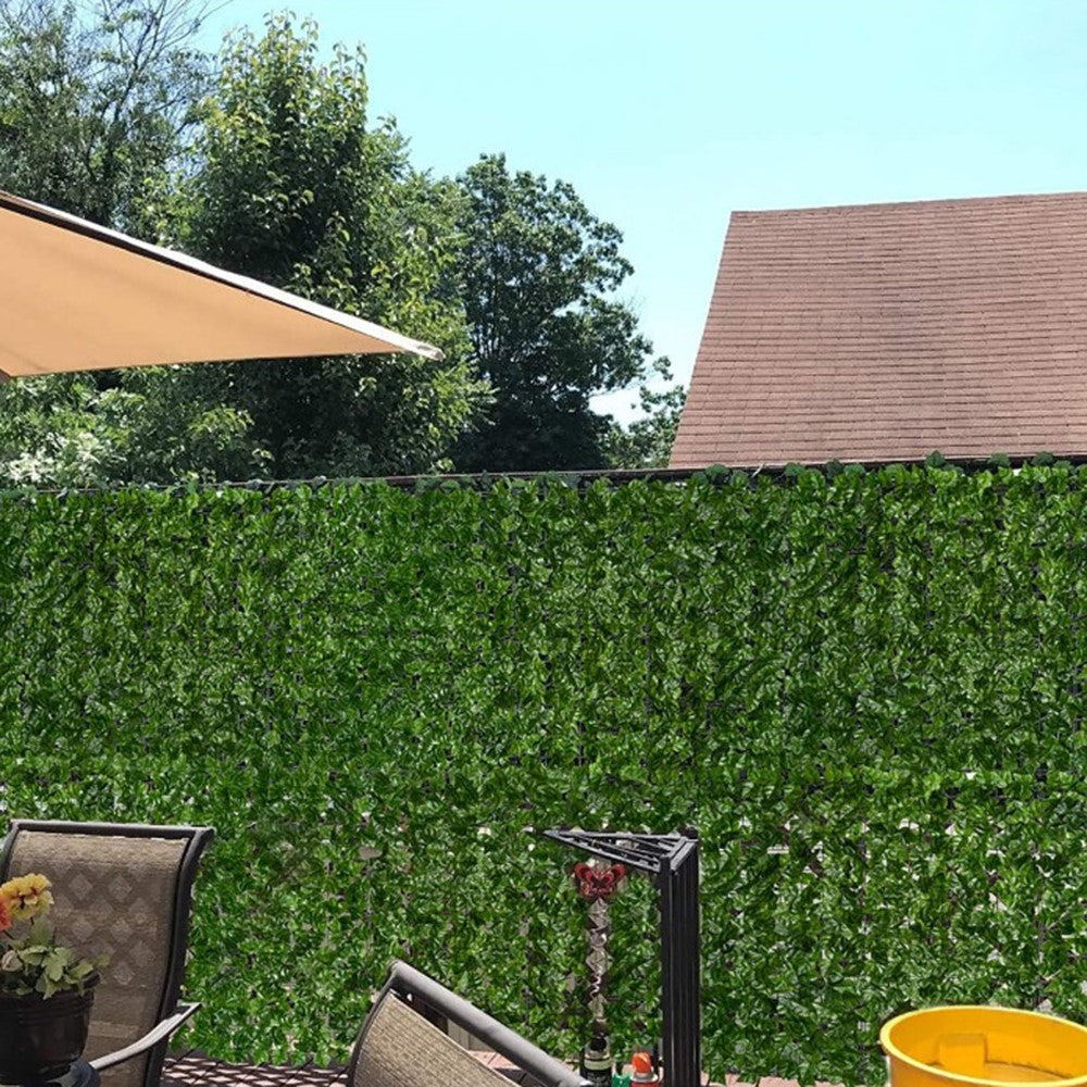 0.5 x 0.5m Dark-Colored Pothos Leaves Artificial Hedge Privacy Screen Garden Yard Faux Leaf Fence Barrier