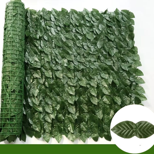 0.5 x 1m Dark-Colored Pothos Leaves Artificial Hedge Privacy Screen Garden Yard Faux Leaf Fence Barrier