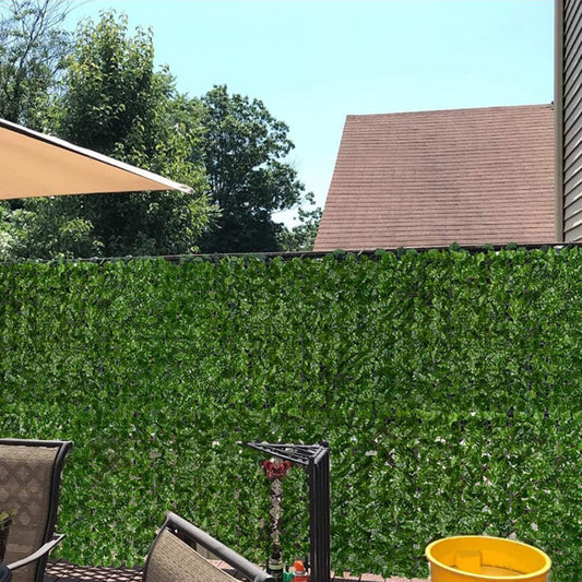 0.5 x 1m Dark-Colored Pothos Leaves Artificial Hedge Privacy Screen Garden Yard Faux Leaf Fence Barrier