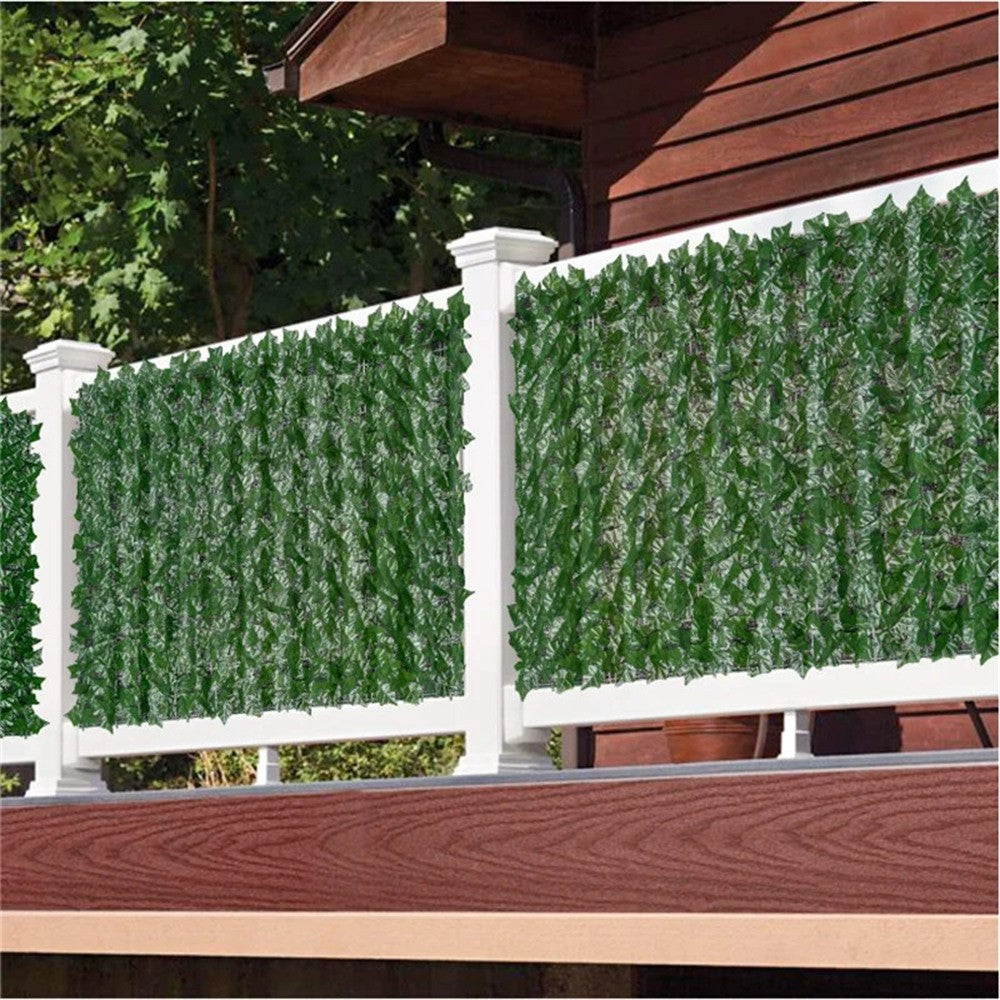0.5 x 1m Dark-Colored Pothos Leaves Artificial Hedge Privacy Screen Garden Yard Faux Leaf Fence Barrier
