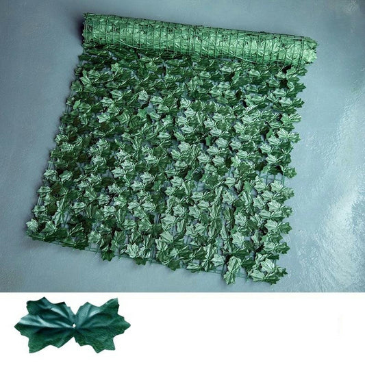0.5 x 0.5m Dark Maple Leaf Artificial Hedge Faux Leaf Privacy Screen Fence Garden Balcony Decorative Barrier