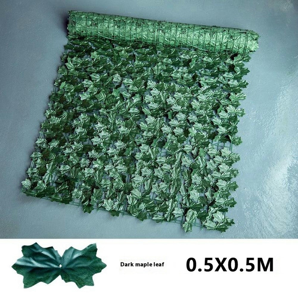 0.5 x 0.5m Dark Maple Leaf Artificial Hedge Faux Leaf Privacy Screen Fence Garden Balcony Decorative Barrier