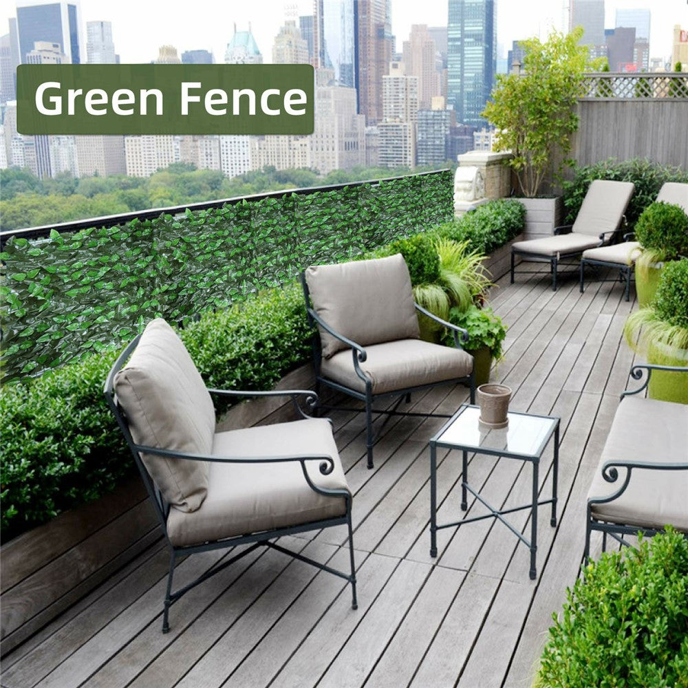0.5 x 3m Dark Maple Leaf Artificial Hedge Faux Leaf Privacy Screen Fence Garden Balcony Decorative Barrier