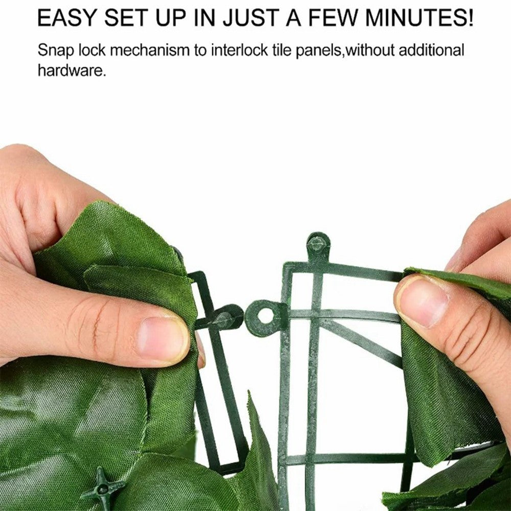 1m x 1m Light Green Maple Leaf Privacy Fence Screen Artificial Plant Hedges for Outdoor Garden Decor